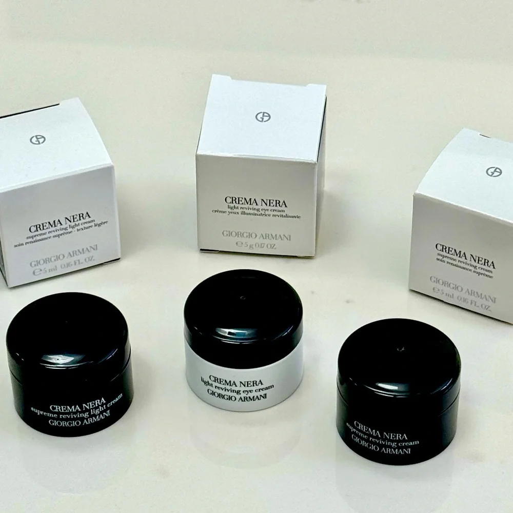 New - Giorgio Armani Crema Nera Moisturizer Bundle - Face & Eye Cream
